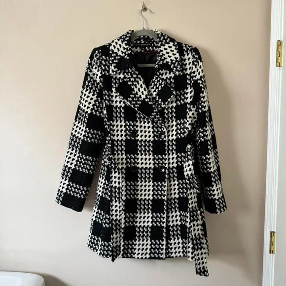 Black and white Y2K check jacket small medium - Picture 2 of 8